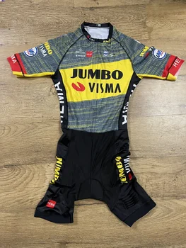 ЛАЗЕРНАЯ РЕЗКА Skinsuit 2021 JUMBO VISMA TEAM Черное Боди КОРОТКОЕ Велосипедное Джерси Велосипедная Одежда Maillot Ropa Ciclismo Изображение