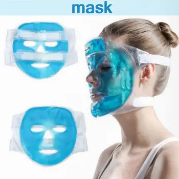 Ледяная Гелевая маска для лица Синяя Охлаждающая маска для всего лица, Маска для горячей и холодной терапии, Облегчающая Головную боль, Уход за кожей лица, Холодная гелевая маска Изображение