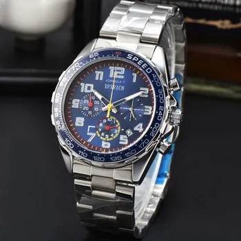 Лучшие новые оригинальные брендовые часы для мужчин, Классические квадратные Многофункциональные наручные часы с автоматической датой, бизнес-хронограф, часы AAA Изображение
