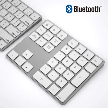 Мини Ультратонкая цифровая панель Bluetooth, алюминиевая перезаряжаемая цифровая клавиатура, беспроводная цифровая клавиатура для ноутбука Windows MacBook Изображение
