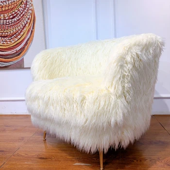 Минималистичный диван, скандинавский постмодернистский шерстяной меховой покупатель, интернет-магазин знаменитостей Soft Chen  Изображение