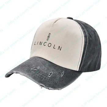 Модная бейсболка LINCOLN Cowboy Для мужчин И женщин, Винтажная регулируемая бейсболка с разноцветной строчкой, Выстиранная шляпа для папы Изображение