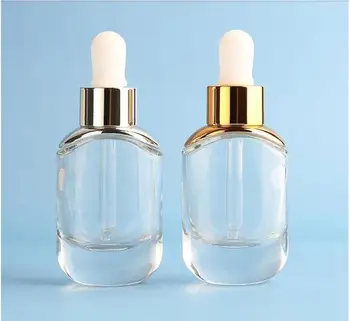 Модная стеклянная бутылка-капельница 30 мл прозрачное эфирное масло косметический контейнер упаковка 1 унция, стеклянная бутылка-капельница для сыворотки SN709 Изображение