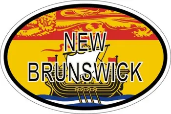 Наклейка Овальный флаг Код Страны Канада, Нью-Брансуик, Наклейки для автомобилей, мотоциклов, ноутбуков, промышленности Изображение