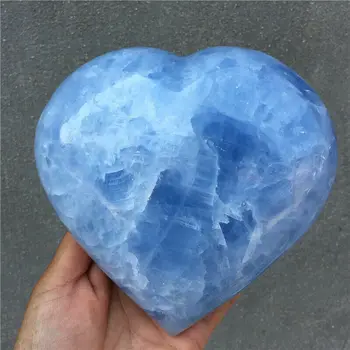 Натуральный кристалл Голубой целестит, кристалл в форме сердца, ИСЦЕЛЯЮЩИЙ Изображение
