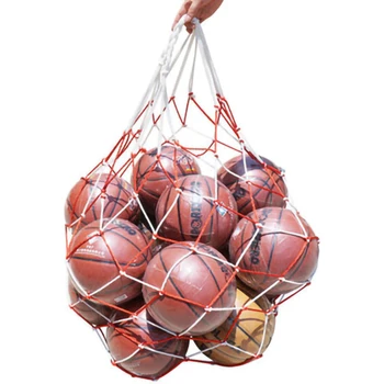 Нейлоновая Большая сетчатая сумка для переноски мяча Сетка для волейбола, баскетбола, футбола Спортивная Портативная спортивная сумка для футбола на открытом воздухе Изображение