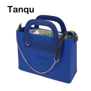 Новая сумка O Bag в стиле huntfun, Силиконовая Квадратная сумка EVA, женская сумка с Кожаной Продолговатой ручкой, сумка через плечо со вставкой из цепочки Изображение