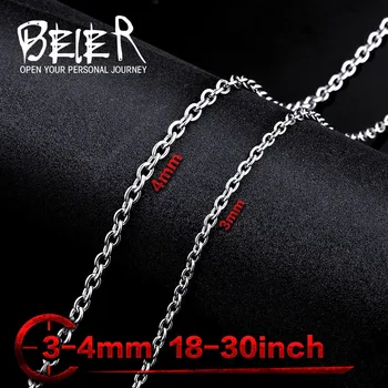 Ожерелье из нержавеющей стали Beier twist 3 мм/4 мм модное ожерелье-цепочка для мальчика, мужское ожерелье, цепочка BN1027 Изображение