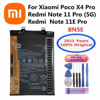 Оригинальный Новый аккумулятор BN5E для телефона Xiaomi Redmi Note 11 Pro 5G/POCO X4 Pro 5G/Note 11E Pro BN5E со встроенным Li-lon аккумулятором 5000 мА Изображение