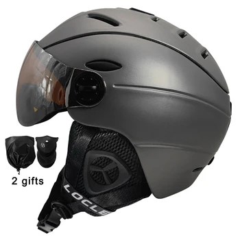 Очки с сертификацией CE LOCLE, лыжный шлем, лыжный шлем с защитными очками, шлем для сноуборда/скейтборда, 5 цветов M/L /XL Изображение