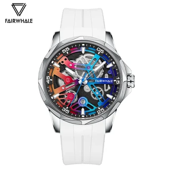 Популярный новый продукт, Механические мужские часы с автоматической датой, Светящиеся стрелки, Часы Tide, Повседневные Круглые Силиконовые Clcok, Мужская Мода 2023 Изображение