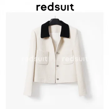 Простое и лаконичное черно-белое пальто из контрастного твида с небольшим ароматом и блузкой All The Ladies Изображение