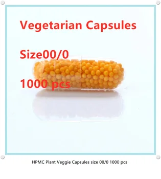 Размер 00/0 HPMC Пустая капсула Прозрачные вегетарианские капсулы 1000 шт Овощные капсулы Прозрачные вегетарианские колпачки Изображение