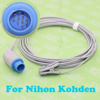 Совместим с 10-контактным монитором оксиметра Nihon Kohden, датчиком spo2 уха/пальца взрослого, 3 м. Изображение
