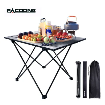 Стол для кемпинга PACOONE Портативный складной стол из ультралегкого алюминия Для пеших Прогулок, Складной стол для пикника, стол для приготовления яичных рулетов, стол для барбекю Изображение