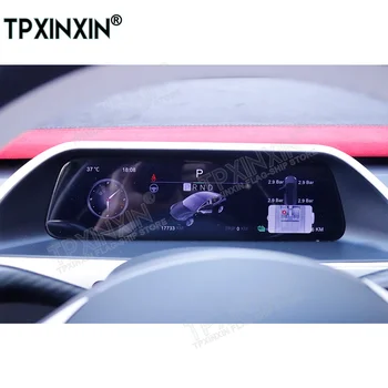 Углеродное Волокно Для Tesla Model 3 Y Цифровой ЖК-экран Android Автомобильный Виртуальный Инструмент Приборная панель Дисплей GPS Навигация Мультимедиа Изображение