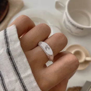 Уникальное кольцо в форме сердца из стерлингового Серебра 925 пробы Для женщин, ювелирные изделия, Винтажное кольцо с открытым пальцем, Аллергия На подарок на День рождения Изображение