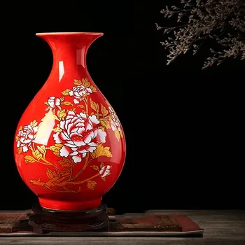 Цзиндэчжэнь-Старинные китайские традиционные вазы, украшения для дома, Предметы мебели с гладкой поверхностью Изображение