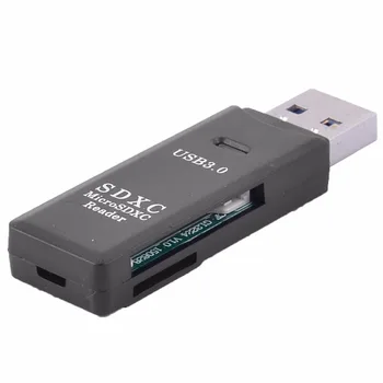Черный Адаптер для чтения карт памяти 2 в 1 USB 3.0 High Speed Micro SD SDXC TF Изображение