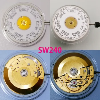 оригинальные часы SW240 с автоматическим механическим механизмом, золотое движение вверх и вниз, замена двойного календаря Изображение