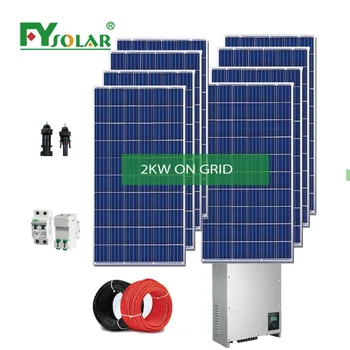 солнечная энергетическая система Индия 2 кВт 3 кВт 5 кВт комплектная сетевая солнечная энергетическая система система солнечных панелей Изображение